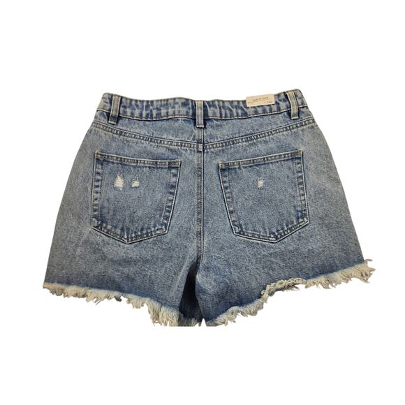 NWT Banjara 7 / 27 juniors distressed grunge denim jeans shorts super high rise - Picture 2 of 7